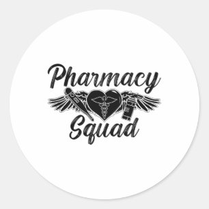 Sticker Rond Pharmacist Technician Medicine Tech Équipe de phar