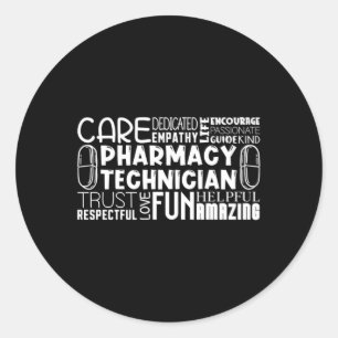 Sticker Rond Pharmacy Tech Quote Medicine Technician Pharmacist