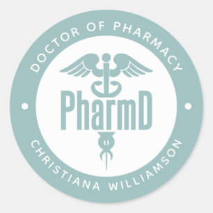 Sticker Rond PharmD Docteur en pharmacie Pharmacy Graduation Ph