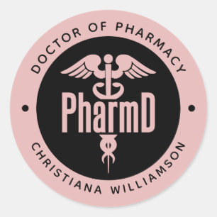 Sticker Rond PharmD Docteur en pharmacie Pharmacy Graduation Ph