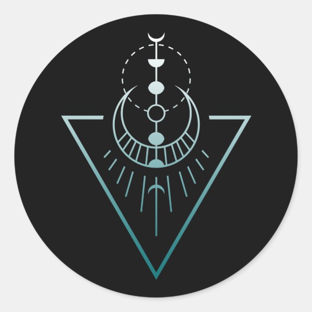 Sticker Rond phases de la lune géo (Devant)