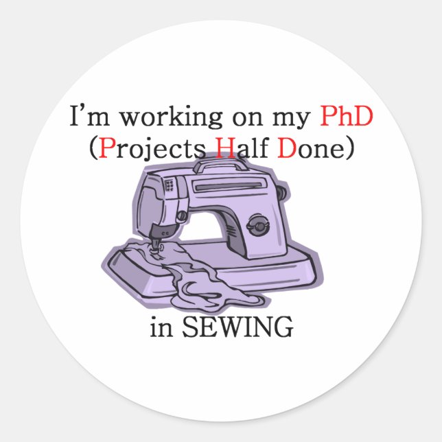 Sticker Rond PhD couture (Devant)