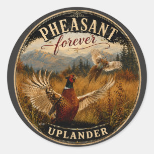 Sticker Rond Pheasant Forever – Art de la faune de chasse en ha