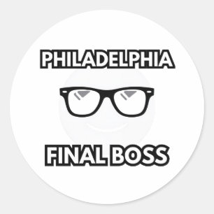 Sticker Rond Philadelphie Boss Final Émoji Cool