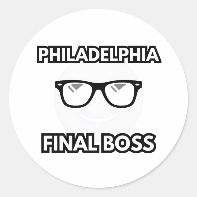 Sticker Rond Philadelphie Boss Final Émoji Cool (Devant)
