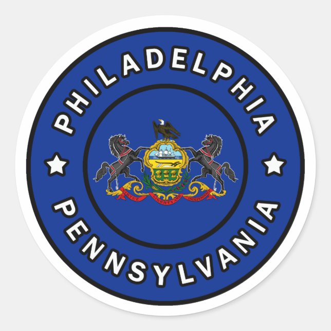 Sticker Rond Philadelphie Pennsylvanie (Devant)