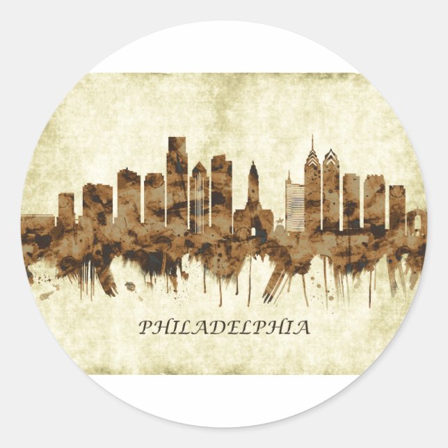 Sticker Rond Philadelphie Pennsylvanie (Devant)