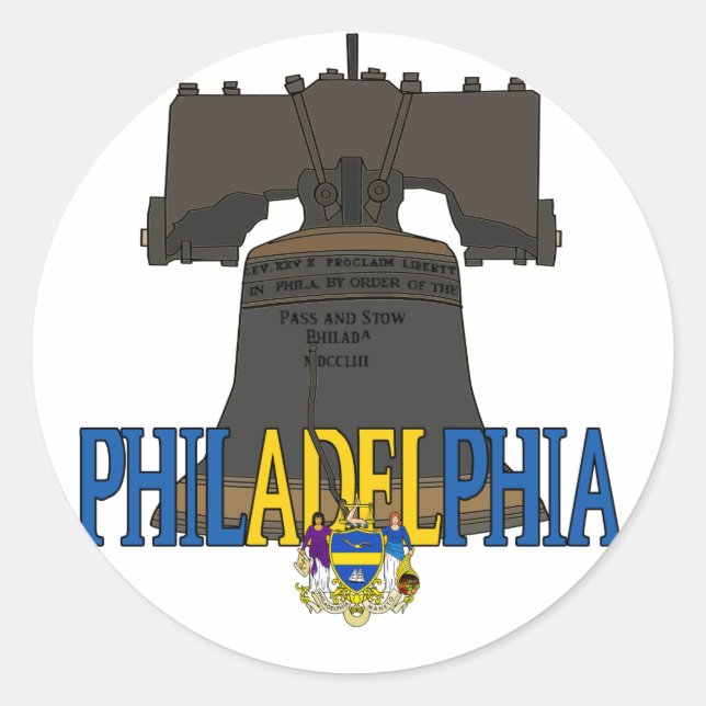 Sticker Rond Philadelphie Pennsylvanie Liberty Bell (Devant)