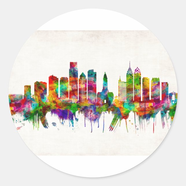 Sticker Rond Philadelphie Pennsylvanie Skyline (Devant)