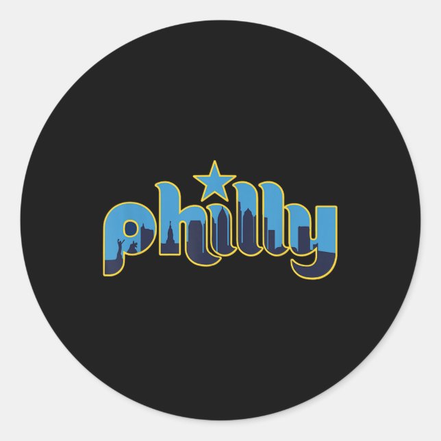 Sticker Rond Philadelphie Philly - Throwback Design - Clic (Devant)