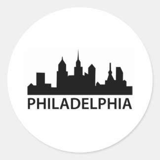 Sticker Rond Philadelphie Skyline