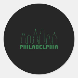 Sticker Rond Philadelphie Skyline Centre-ville Cityscape Brothe