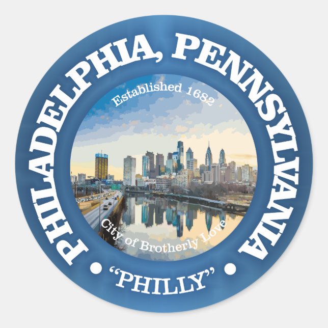 Sticker Rond Philadelphie (villes) (Devant)
