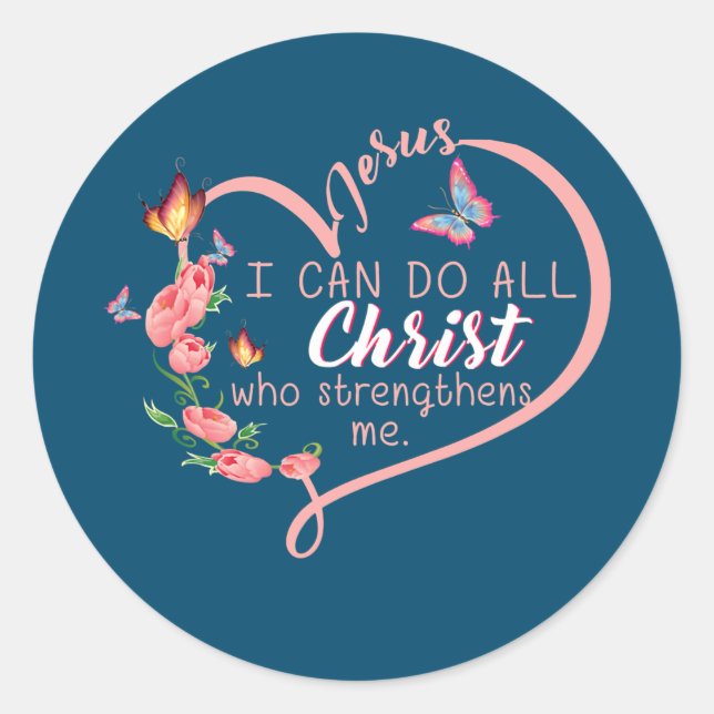 Sticker Rond Philippiens 413 Christian Bible Verse Rose (Devant)