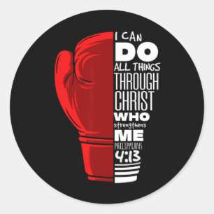 Sticker Rond Philippiens 413 Religious Boxing Funny Christian B