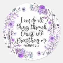Philippiens 4:13 Bible Écriture Purple Lavande