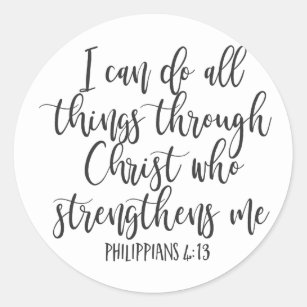 Sticker Rond Philippiens 4:13 Je peux faire tout