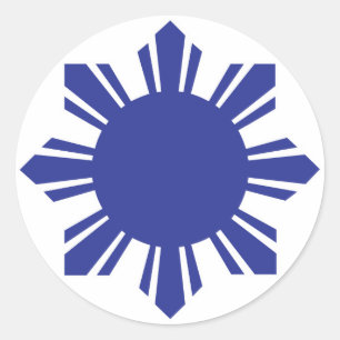 Sticker Rond Philippin Sun - bleu