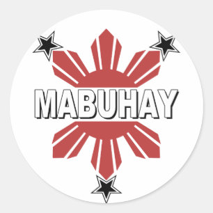 Sticker Rond Philippin Sun de Mabuhay et étoile