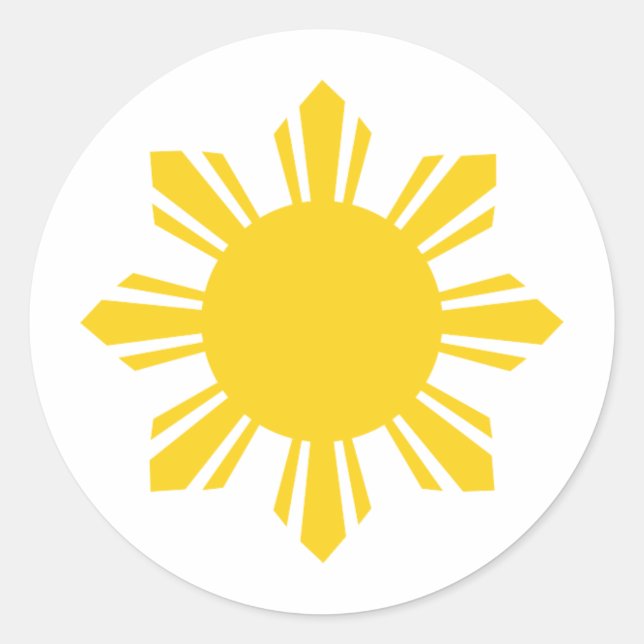 Sticker Rond Philippine Sun, Pinoy Sun, Filipino Sun (Devant)