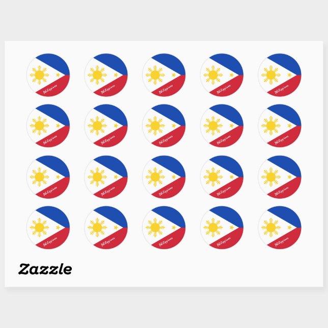 Sticker Rond Philippines et drapeau philippin patriotes / sport (Feuille)