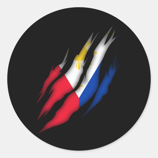 Sticker Rond Philippines Flag Proud Filipino (Devant)