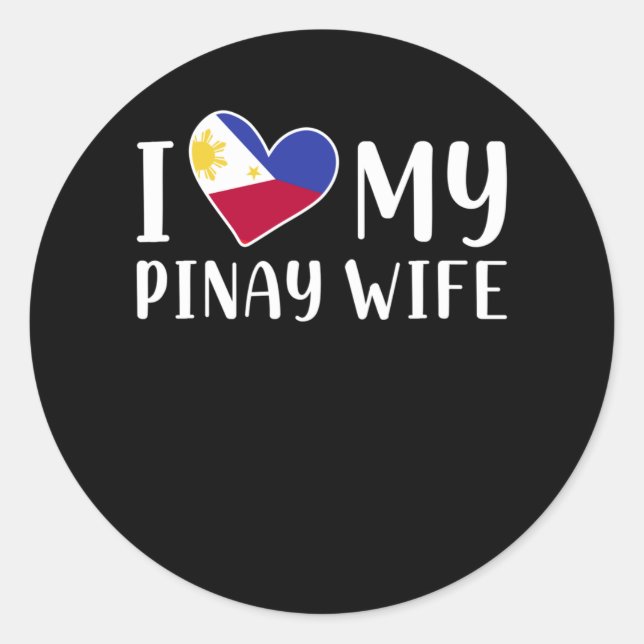 Sticker Rond Philippines Pinay Love Femme Pinoy Husband (Devant)