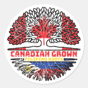 Sticker Rond Philipppino Canadian Canada Tree Roots Fl