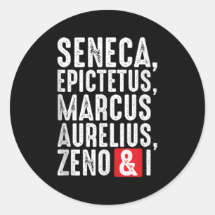 Sticker Rond Philosophages stoïques Citations De Sagesse Pour L
