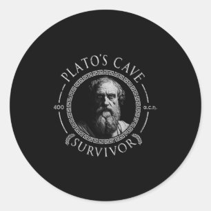 Sticker Rond Philosophe de la philosophie antique de Platos Cav