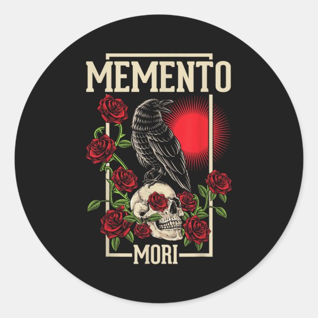 Sticker Rond Philosophe stoïque Memento Mori (Devant)