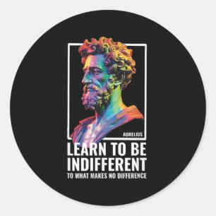 Sticker Rond Philosophe stoïque Sagesse Marcus Aurelius Philoso