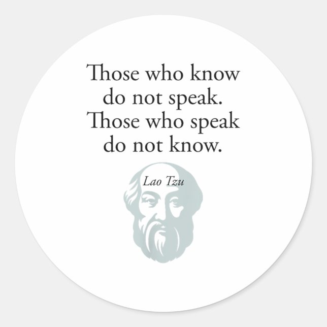 Sticker Rond Philosophie Chinoise Ancienne Laozi Citation Dao D (Devant)