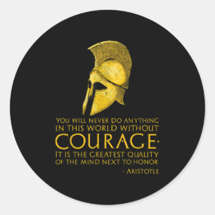 Sticker Rond Philosophie Grecque Motivationnelle - Citation Ari