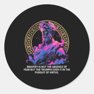 Sticker Rond Philosophie stoïque Épopée Ancien Inspiration grec
