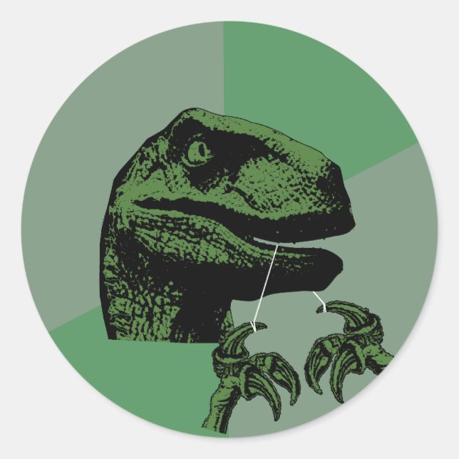 Sticker Rond Philosoraptor (Devant)