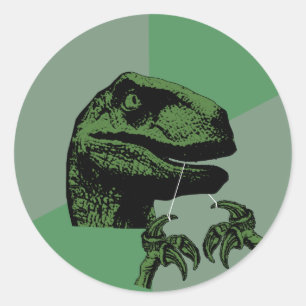 Sticker Rond Philosoraptor