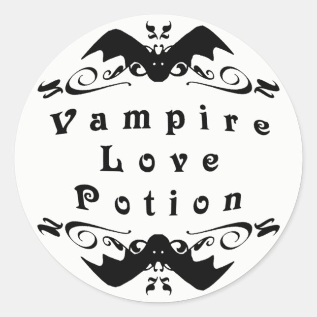 Sticker Rond Philtre d'amour Halloween de vampire (Devant)
