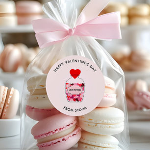 Sticker Rond Philtre d'amour Joyeuse Saint-Valentin Personnalis
