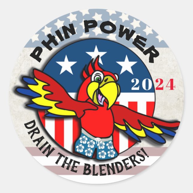 Sticker Rond Phin Power 2024 (Devant)