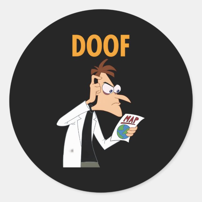 Sticker Rond Phineas Et Ferb Candace Contre La Doof Universe (Devant)