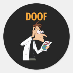 Sticker Rond Phineas Et Ferb Candace Contre La Doof Universe