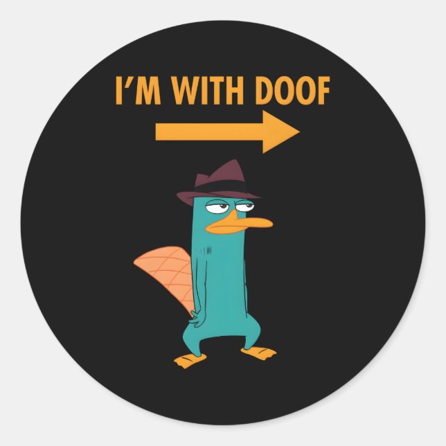 Sticker Rond Phinées Et Ferb Candace Contre L'Univers Je Suis (Devant)