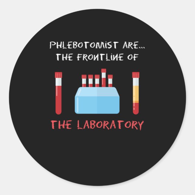 Sticker Rond Phlebotomist Laboratory Blood Phlebotomy Syanneaux (Devant)