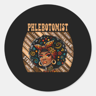 Sticker Rond Phlebotomiste Afro Noir Mois Histoire Pour Les Fem