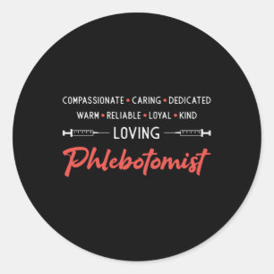 Sticker Rond Phlebotomiste amoureux Phlebotomie Docteur infirmi