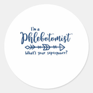 Sticker Rond Phlebotomiste, phlébotomie, laboratoire