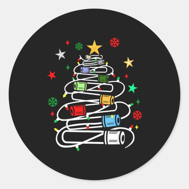 Sticker Rond Phlebotomy Blood Tube Christmas Tree Phlebotomist  (Devant)