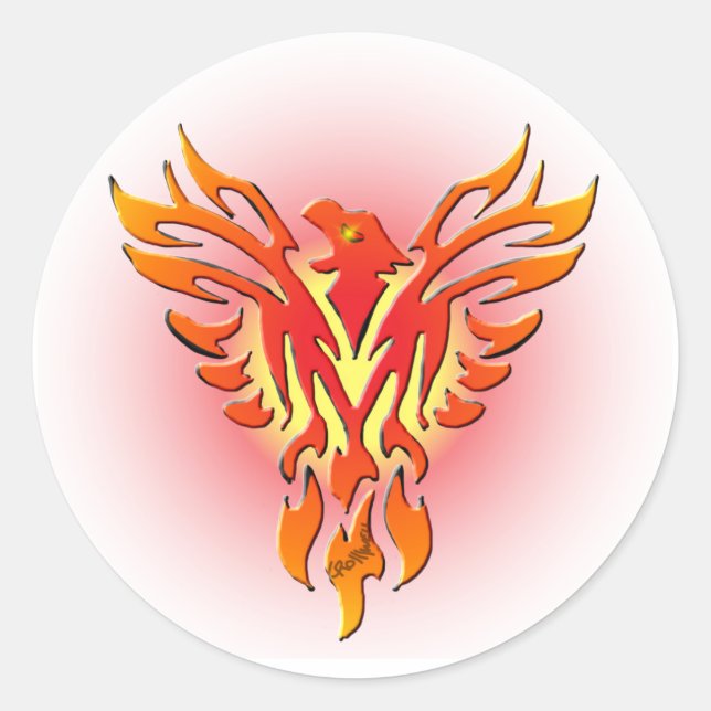 Sticker Rond Phoenix (Devant)