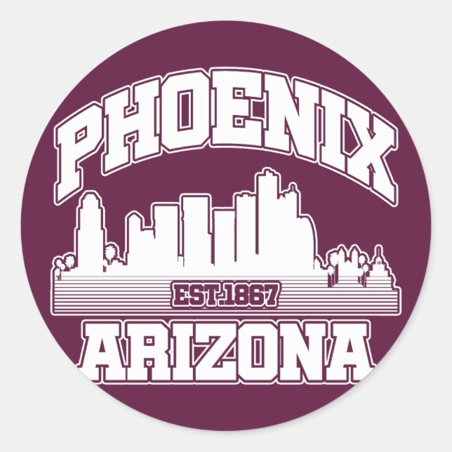 Sticker Rond Phoenix, Arizona (Devant)